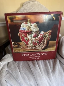 Retired 2003 Fitz and Floyd Santa’s Sleigh Cookie Jar. EUC, In Original Box - Picture 1 of 5
