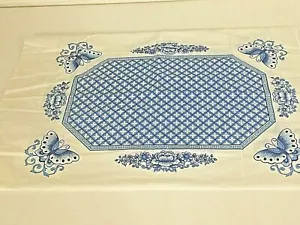 Federa singola farfalle fiori figure geometriche blu bianco 30 x 20" - Foto 1 di 10