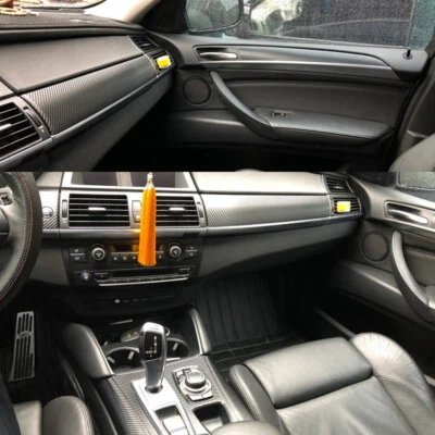 Calcomanías de ajuste interiores con patrón de fibra de carbono 3D para BMW X5 E70 2007-2013 Foto 1 de 4