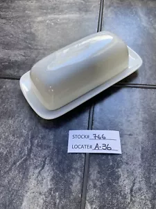 Schwellenporzellan mit Überzug weiße Butterschale NEU, kostenloser Versand. - Bild 1 von 5