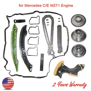 Timing Chain Kit w/ Tensioner & Camshaft Gears for Mercedes W204 W212 C250 E250 - Picture 1 of 12