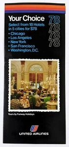 United Airlines 1978 Funway Holidays Tarifas CA Nueva York IL folleto de viaje de colección - Imagen 1 de 4