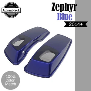 Advanblavk Zephyr Blue 6x9" Saddlebag Speaker Lids For Harley Touring 2014+ - Picture 1 of 7
