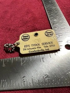 Raspador de llavero de monedas de colección, servicio Ed's Veedol Tydol en Crawfordsville, IN. - Imagen 1 de 3