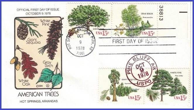 USA1 #1764-67 U/A COLLINS HAND PAINTED FDC Combo4  Trees - Image 1 of 1