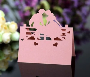 Segnaposto nome tavolo festa matrimonio amanti sposi taglio laser 3D 50/100 - Foto 1 di 14