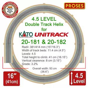 4.5 Level N Helix KATO 20-181 Double Track - Width: 93cm/36" Height: 41cm/16.2" - Picture 1 of 9