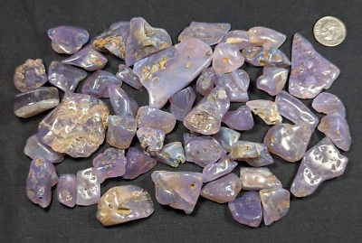 Holley Blue Agate Tumbles - Oregon - Half Pound Polished Tumbled Gemstones #3 - Image 1 of 4