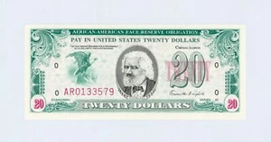 1980's $20 "AFRICAN AMERICAN FACE RESERVE OBLIGATION" (AFRO) Note CU - Picture 1 of 2