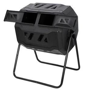 43 Gallon Large Composting Tumbler Dual Rotating Outdoor Garden Compost Bin - Picture 1 of 12