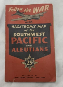 WWII Hagstrom's Map of the Southwest Pacific and Aleutians VTG RARE - Picture 1 of 7