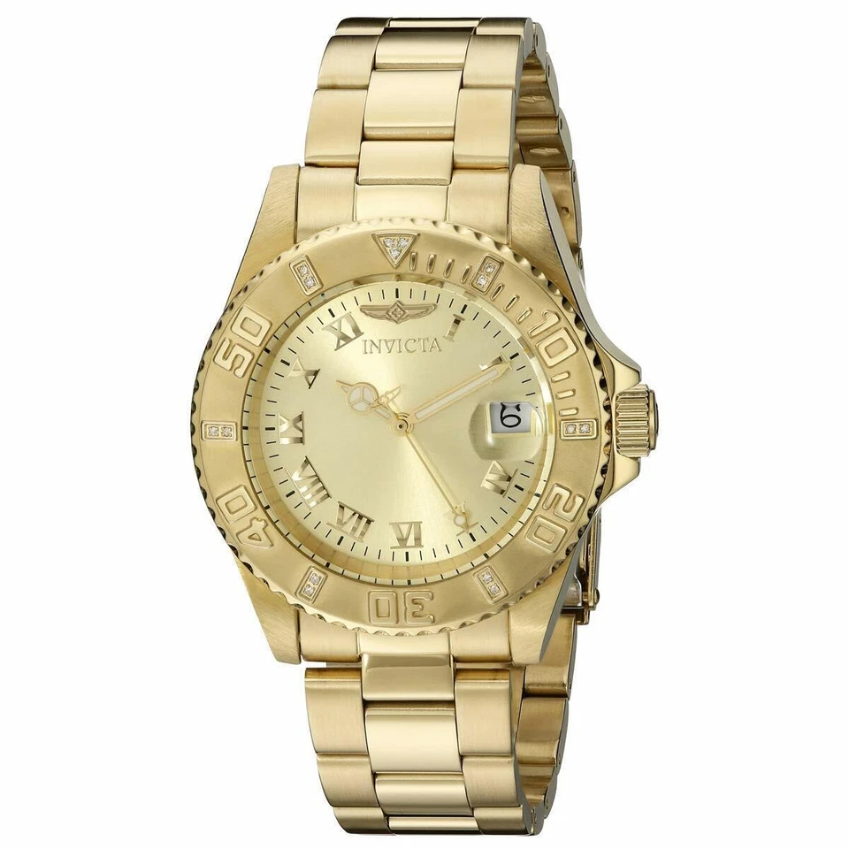 Invicta 12820 40mm Gold Stainless Steel Case Gold Stainless Steel Strap Men's Wristwatch
