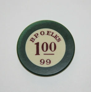 B.P.O.Elks Club $1 Gambling Chip ~ Lodge 99 L.A. - Picture 1 of 2