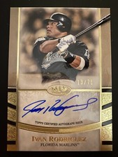 2021 Topps Tier One IVAN PUDGE RODRIGUEZ on-card autograph /75 HOF Marlins