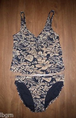 NEWPORT NEWS - TRAJE DE BAÑO TANKINI FLORAL NEGRO/BRONCEADO 2 PIEZAS - MISSES 8 Foto 1 de 2