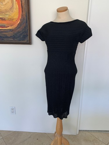 ABITO CHANEL 09C $2245 taglia 38 MAGLIA NERA NUOVO CON ETICHETTE SEXY Splendido e Chic Classe
