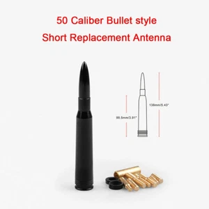 50 Cal Black Bullet Antenna For Ford F150 F250 F350 F450 F550 F650 1997-2019 - Foto 1 di 4