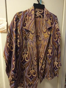 Vintage  Asian Inspired  Tapestry Blazer Coat Size M No Tags - Picture 1 of 24