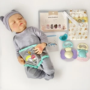 Pañal chupete cuerpo vinilo posable para dormir realista muñeca bebé niño renacido 17" - Imagen 1 de 16