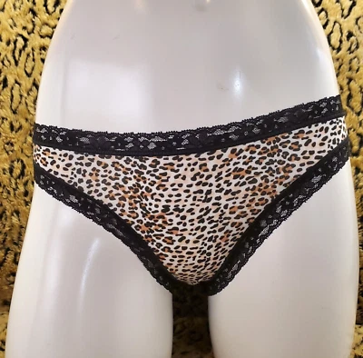 Victoria's Secret Leopardo Animal Negro Encaje Bikini Panty M Nuevo con Etiquetas Sexy Foto 1 de 4