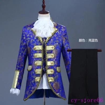 Conjunto de traje abrigo pantalón príncipe medieval para hombre recreación teatro disfraz disfraces Foto 1 de 4