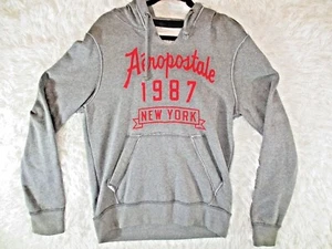 Aéropostale Hoodie 1987 New York Men's Size S Small Gray Pullover Sweatshirt - Picture 1 of 12