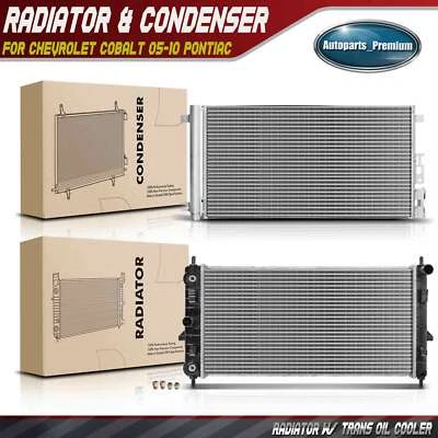 Kit de refrigeración de radiador y condensador de CA de aluminio para Chevrolet Cobalt 05-10 Pontiac Foto 1 de 4