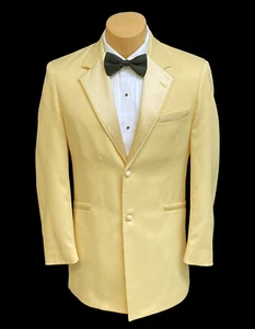 Men's Andrew Fezza Yellow Tuxedo Jacket Formal Retro Spring Wedding Prom 40R - Picture 1 of 5
