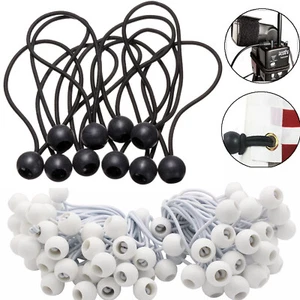 20 Stück Gummiseil Ballschnur Seilschlaufe Stoßschnüre Fahnen Stangen Camping Tarp Boot Binder - Bild 1 von 13