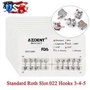 Soporte de ortodoncia dental AZDENT estándar Roth 022 ganchos 345 soporte de ala de amarre - Imagen 1 de 16