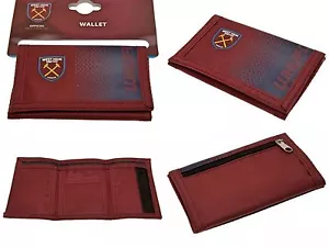 WEST HAM UNITED FC MENS NYLON CLUB CRESTED COIN MONEY WALLET CASH CARD PURSE - Picture 1 of 5