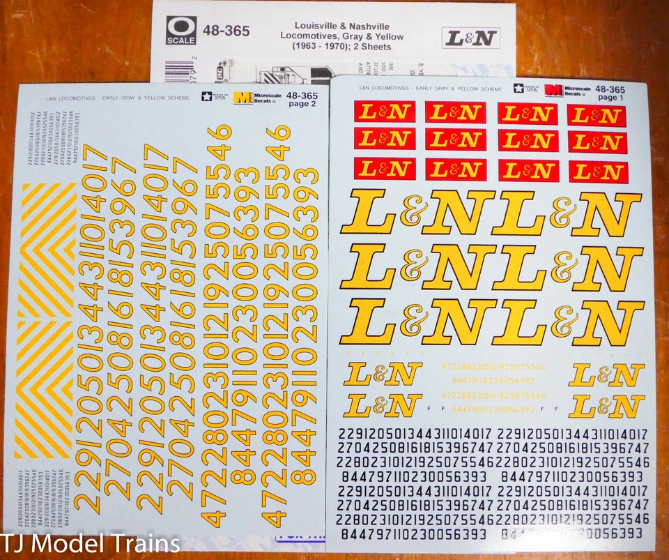 Microscale Decal #48-365 Louisville & Nashville Diesels (1963-1970) Decals - Image 1 of 1