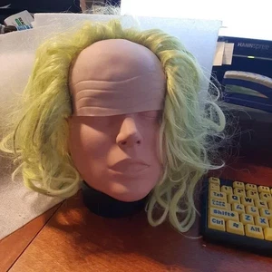 NUOVO! Divertente Parrucca 14" Uomo Costume Cosplay Giochi Parrucca Calva Cuoio Capelluto Verde - Foto 1 di 6