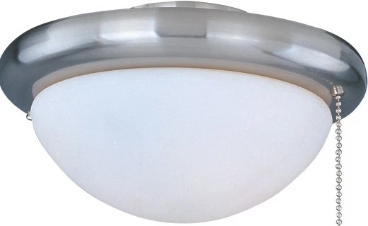 Maxim Basic Max 7" White Glass Ceiling Fan Light Kit in Satin Nickel - Image 1 of 1
