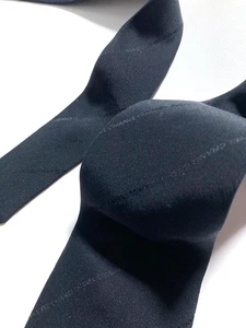 CHANEL VINTAGE LOGO BORDADO NEGRO CORBATA RAYAS GAMA ALTA ITALIA - Imagen 1 de 13