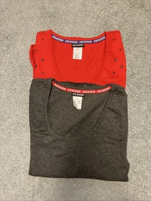 Lote de 2 Top Térmico Pequeño Mujer Rojo Gris Estrellas Joe Boxer Foto 1 de 3