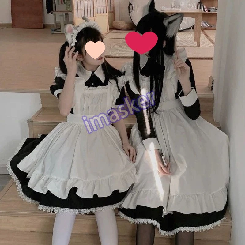 Dama Lindo Vestido de Criada Lolita Gótico Encaje Volantes Manga Abullonada Camarera Juegos con disfraces Ropa Foto 1 de 4