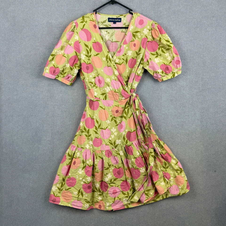 Vestido Princesa Highway Para Mujer 10 Colorido Floral Corbata Cintura Envoltura Manga Abullonada Foto 1 de 4