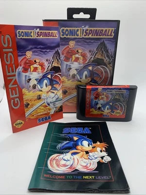 Sonic The Hedgehog Spinball (Sega Genesis, 1993) Complete with Manual - TESTED - Image 1 of 4