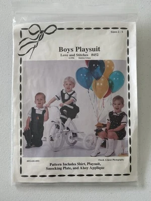 Love and Stitches Boys Playsuit Sewing Pattern #452 - Image 1 of 2