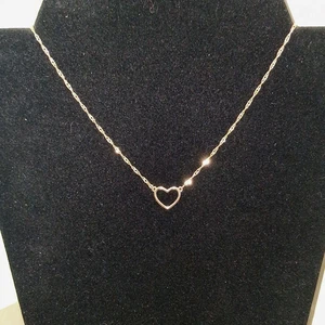 Lauren Conrad Open Heart Charm Halskette LC Collection rosegoldfarben verstellbar - Bild 1 von 5