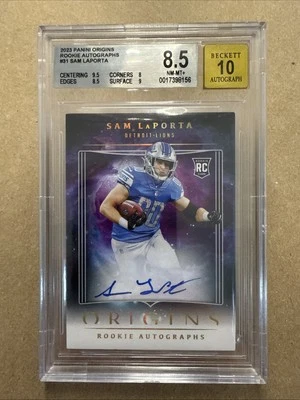 2023 Panini Origins RASML Sam Laporta Rookie Autographs Card Beckett BGS 8.5 10 - Image 1 of 2