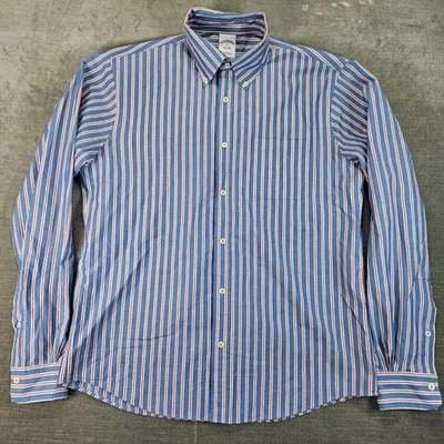 Brooks Brothers Y2K Mens Med Button Down Long Sleeve Striped Dress Shirt Cotton - Image 1 of 4