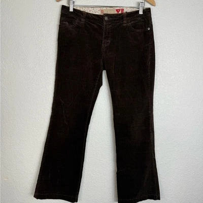 Pantalones Boho Hippie Vintage Guess Marrón Pana Tiro Bajo Pierna Acampanada Talla 28 Y2K Foto 1 de 4