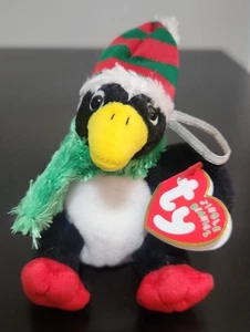 TY JINGLE BEANIES 2004 SLITTINO il Pinguino Nero - MWMT - 4" - Foto 1 di 7