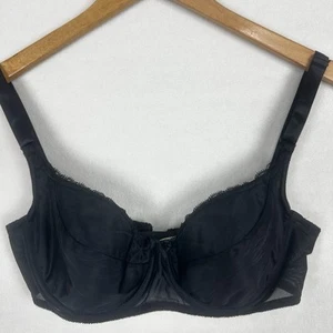 Vintage Vanity Fair Bra 34C Lightly Lined Underwire Black Style 75-046 USA Made - Picture 1 of 9
