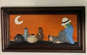 Norberto Tino Donna Alpaca Miniatura 3" Tessuto Corniciato Tessuto Arte Popolare Bolivia  - Foto 1 di 4