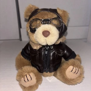 Arts Toy Mfg Aviator Pilot Teddy Bear Plush Goggles Jacket 8” - Picture 1 of 6