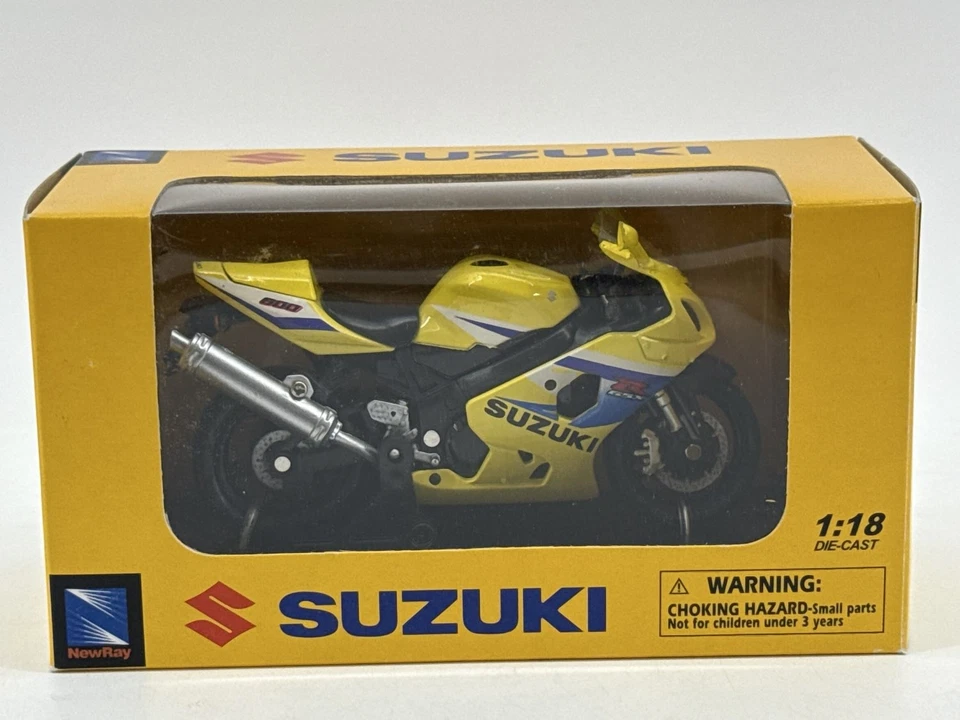 NewRay Suzuki GSX-R600 1:18 Diecast Model Toy Yellow - Image 1 of 4