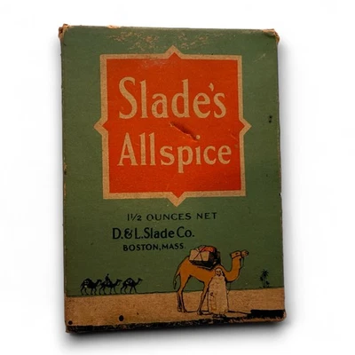 Vintage Slade's Allspice Paper Spice Box 1.5 oz D&L Slade Co Boston - Unused - Image 1 of 4